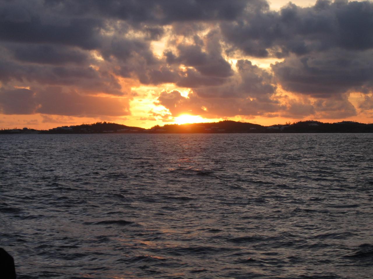 coucher de soleil aux Bermudes